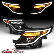 2011 - 2015 For Ford Explorer LED Running Light Black Headlights picture