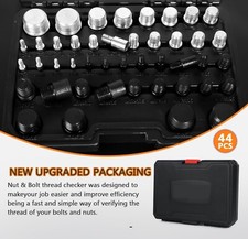 44PCS Inch & Metric Set Nut & Bolt Thread Checker Identifier Thread Gauges Box picture