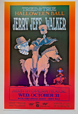 1990 JAGMO SIGNED JERRY JEFF WALKER HALOWEEN AUSTIN CONCERT POSTER ARMADILLO picture