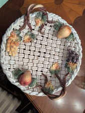 Vintage Italian Ceramic Fruit Basket Centerpiece HUGE 17