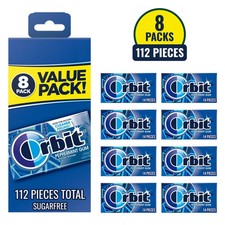 Orbit Peppermint Sugar Free Chewing Gum, 14 ct,8 Pack. picture