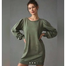 Anthropologie Daily Practice Washed Tunic Moss Green Dress NWT Size XSP picture
