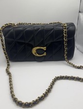 COACH Tabby 20 Quilted Leather Shoulder Bag Black Crossbody Purse CP149 NEW picture