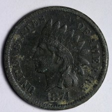 1874 Indian Head Cent Penny FULL LIBERTY E152 STRG picture