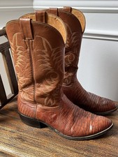 Vintage Nocona Teju Lizard Cowboy Boots Mens 13D - USA Made picture