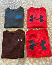 Under Armour Boys Youth Small Lot of 4 Training T-Shirts Short Sleeve Crew picture