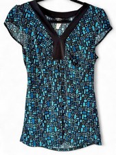 Vintage Y2K Maurice’s Geometric V-Neck Tee Women’s Size Small picture