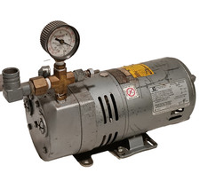 Gast G18DX Vacuum Pump, Emerson SA55NXGTB-4142 Special Service Duty Motor, Gauge picture