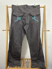 VTG Rocawear Gray Blue Denim Jeans Men’s Size 38 Baggy Hip Hop Y2K Streetwear picture