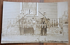Proud Hunters w Hunting Rifles - Dead Birds & Rabbit Real Photo Postcard RPPC picture