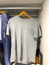 J.CREW Men's Vintage Jersey Solid Gray Crew Neck Pocket Tee Relaxed Fit L picture