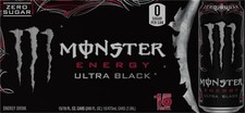 Monster Energy Ultra Black – Sugar Free Energy Drink – 16 oz – Pack of 15 picture