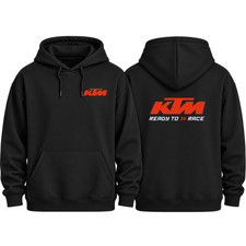 KTM Ready To Race Black Hoodie, 2 Sided Print Cotton Blend Pullover Sweatshirt picture