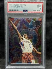 1996-97 Fleer Metal Fresh Foundations Allen Iverson 76ers #236 RC PSA 9 Mint picture