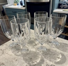 Mikasa Park Lane Crystal Iced Tea/Water Vintage Goblet 8” Set Of 6 EUC  picture