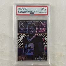 Panini Select 2022 Chris Olave Neon Icons Zebra Prizm RC #NI-20 PSA 10 picture