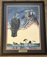 Enoch Kelly Haney When Eagles Spoke Framed Signed Print With COA Native American picture