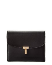 Toteme T-Lock Fold-Over Small Leather Card Case Women's Black picture
