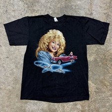 Vintage Dolly Parton Shirt Miro Classics 90s Country Music T-shirt Black Mens L picture