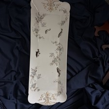 Antique CFH GDM Haviland Limoges Fish Platter Floral Gold Gilt France 1890s picture