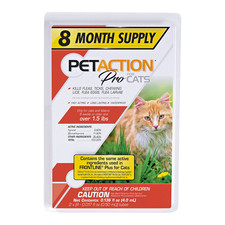 Pet Action Pro for Cats for Fleas, 8 Doses Ticks and Chewing Lice- 8 Month Sup. picture