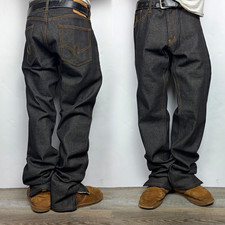 Vintage Y2K Rocawear Denim Straight Men's Blue Dark Wash Brown Stitching Jeans picture