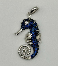 Na Hoku 14K White Gold Sapphire Diamond Pave’ Seahorse Pendant - New, unworn picture