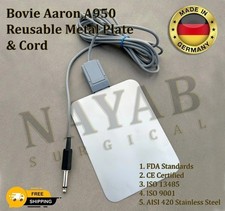 Bovie Aaron A950 Reusable Metal Plate & Cord Diathermy Patient return plate picture