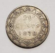 1870 20c Canada/Newfoundland Silver Twenty Cents - .1382 ASW - KM4 - SKU-F6881 picture