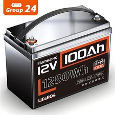 Humsienk 12V 100Ah LiFePO4 Lithium Battery 1280Wh BMS for Solar Storage RV Boat picture