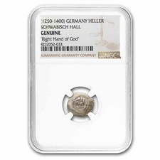 (1250-1400) Germany Silver Hand Heller Genuine NGC (w/COA) picture