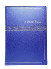 French Bible LARGE PRINT Compact, Louis Segond 1910, Marine Blue Vinyl picture