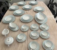 Noritake Laureate dinner set, light blue with beautiful white flower accents picture