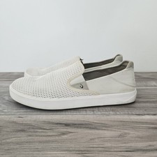 OluKai Lae'ahi Sneakers Men's Sz 11M Ivory Mesh Slip On Casual Comfort Shoes picture