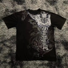 Mens Y2K Gothic Graphic T Shirt Streetwear Skull Cross Oversized Tee Top picture