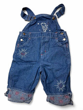 Vintage Disney Winnie the Pooh Denim Overalls 3T Embroidered Adjustable Straps picture