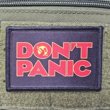 Dont Panic Morale Patch Tactical Military Army USA Flag Hook & Loop 3x2 picture