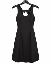 Julie Brown Black Bow Back Cutout A-Line Dress Size S Preloved picture