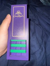 Crown Royal Mini Jenga Game Tumbling Blocks Purple Green & Wood Storage Box picture