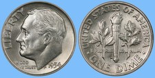 1954 D Roosevelt Dime ~ GEM BU UNC UNCIRCULATED ~ US Silver Coin Collectible picture