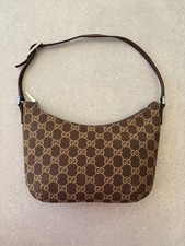 AUTH Brown Vintage Gucci GG Monogram shoulder bag pouch Pochette  picture