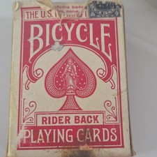 Vintage 1923 Bicycle No.808 Rider Back Box w/Dated Tax Stamp& 1924 Playing Cards picture