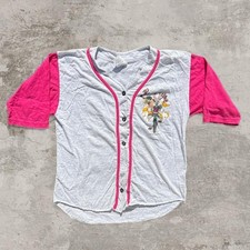 Sun Sportswear Looney Tunes 1994 Baseball Jersey Grey Pink picture