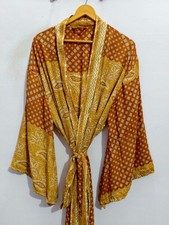 Indian Soft Ankle Length Silk Kimono Robe For Her L-91 picture