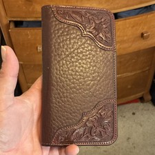 Vintage Top Grade American Bison Saddle Leather Hamley & Co wallet. Pendleton OR picture
