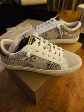 Vintage Havana Women’s Gold Snake Leather Low Top Sneakers Casual - 6.5 M picture