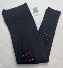 Torrid Leggings Womens 2X Black Plaid Slash Knee High Rise Ankle Stretch Punk picture