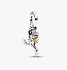 New Disney Belle Enchanted Rose Lab-grown Diamond Pandora Charm # 764405C01 picture