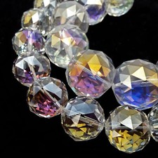 Clear AB Crystal Glass Faceted Balls Chandelier Sun Catcher Beads 24mm 30mm 8
