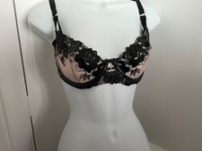 Ann Summers 30E black and beige lacy new underwired bra picture